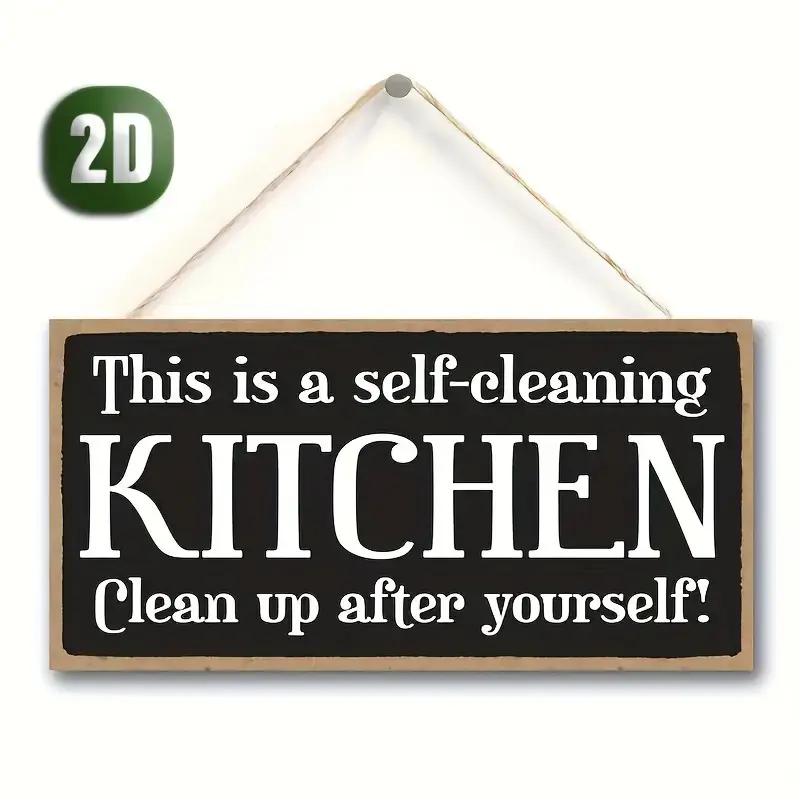 Wooden Wall Decor Hanging Sign, 2D Flat Art Decoration, Home Kitchen Restaurant Wooden Plaque, Wall Mounted Ornament