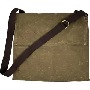 Waxed Canvas Haversack Bushcraft Shoulder Bag - Durable Canvas Messenger Bag - Foraging Bag, Gardening Bag, 2 Sizes