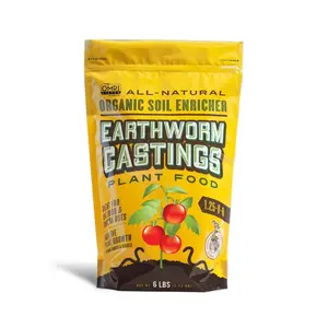 All-Natural Organic Soil Enricher Earthworm Castings Plant Food 6 lbs for Plant Growth & Health