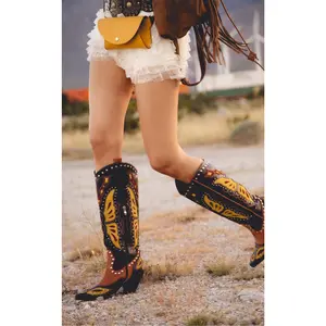 FLUTTER-BROWNMULTI WESTERN BOOT