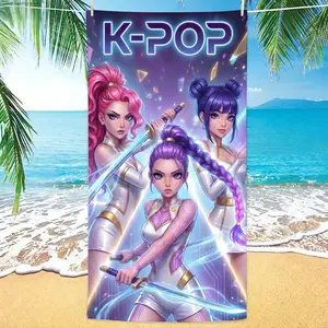 1pc Beach Towel for Beach Swimming, K-POP groups Design Style  Beach Towel for Women, Man, Adults - Cute, Quick Dry, Sand Free