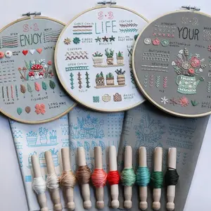Beginner-Friendly Embroidery Kit 3pcs Includes Floral Patterns Hoops Colorful Thread Tools & Easy Instructions