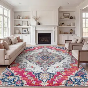JONATHAN Y Bright Bohemian FLAIR Boho Vintage Medallion Indoor Area Rug; for Living Room, Kitchen, Bedroom, Dining Room, Office