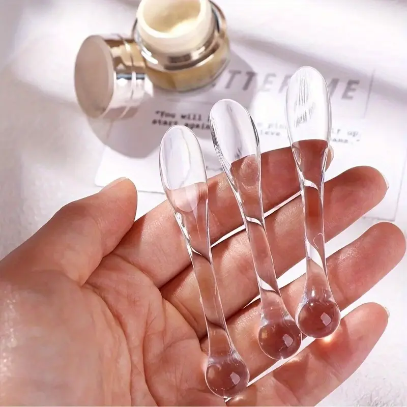 3pcs Cosmetic Spatulas Scoop Face Cream Mask Mud Mixing Spoon DIY Beauty Tools Facial Care Tools Absorb Roller Facial Makeup Applicator Home Beauty Tool Beauty Equipment