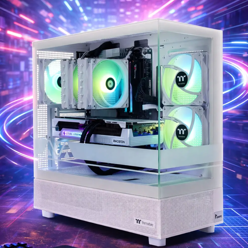 Premier White Prebuilt Gaming PC: Ryzen 9600X, 9070 XT, 32GB DDR5 ...