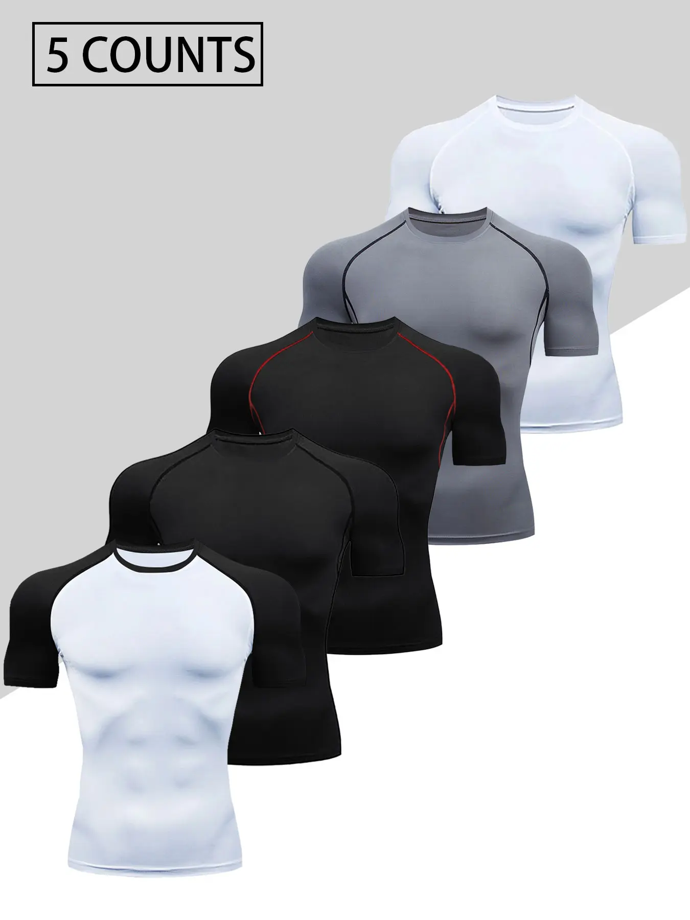 Men's Dragon Print Compression T-Shirt, Quick-Dry Breathable Stretch Fabric, Tight-Fitting Short Sleeve Active Top for Fitness and Outdoor Activities