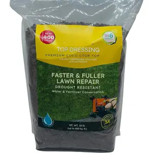 Nutrient Rich Lawn Top Dressing Turf Expanding Coco Coir Mix - 10 LB Covers up to 400 sq. ft. - Grow Thicker Greener Grass in Drought Heat Conditions - Save Water, Seed, & Fertilizer