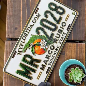 Marco Rubio Florida Sunshine State Car Plaque, 6x12 in Home Decor Sign for Home Supplies, Signs