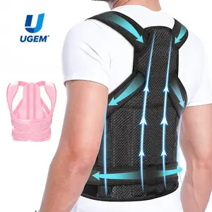 UGEM Posture Corrector for Women & Men – Adjustable Back Brace with Full Back Support, Shoulder Straightener for Spine Alignment, Scoliosis, Hunchback & Back Pain Relief (Black, Medium)