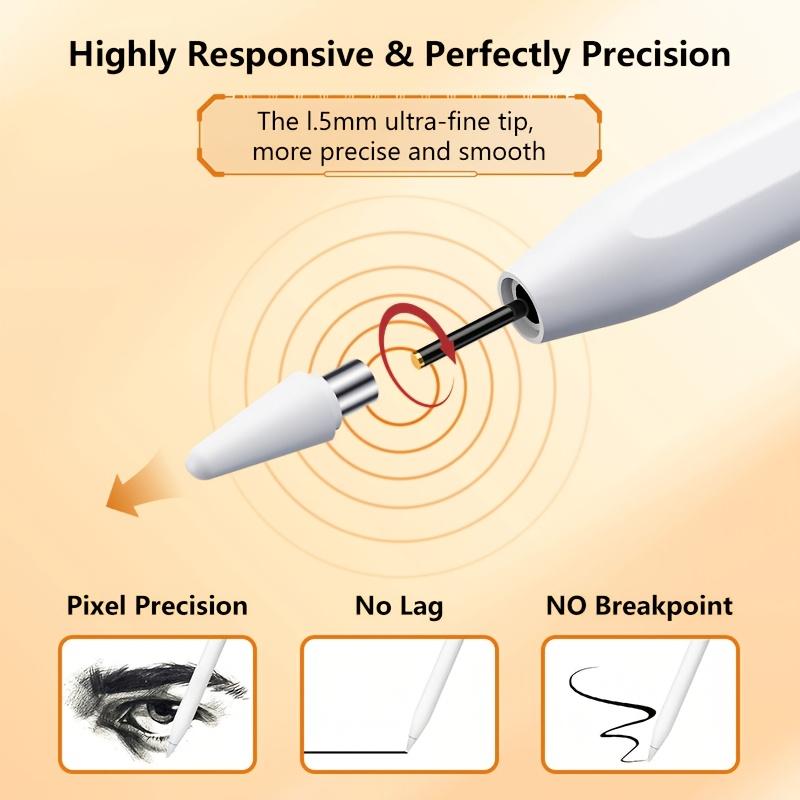 Universal capacitive stylus pen, suitable for smartphones and iPad touchscreens. Rechargeable handwriting pen, compatible with iPad Pro/Air/Mini/tablet drawing phones. Works with most phone models, fast charging, ready to use with double-tap to power on.