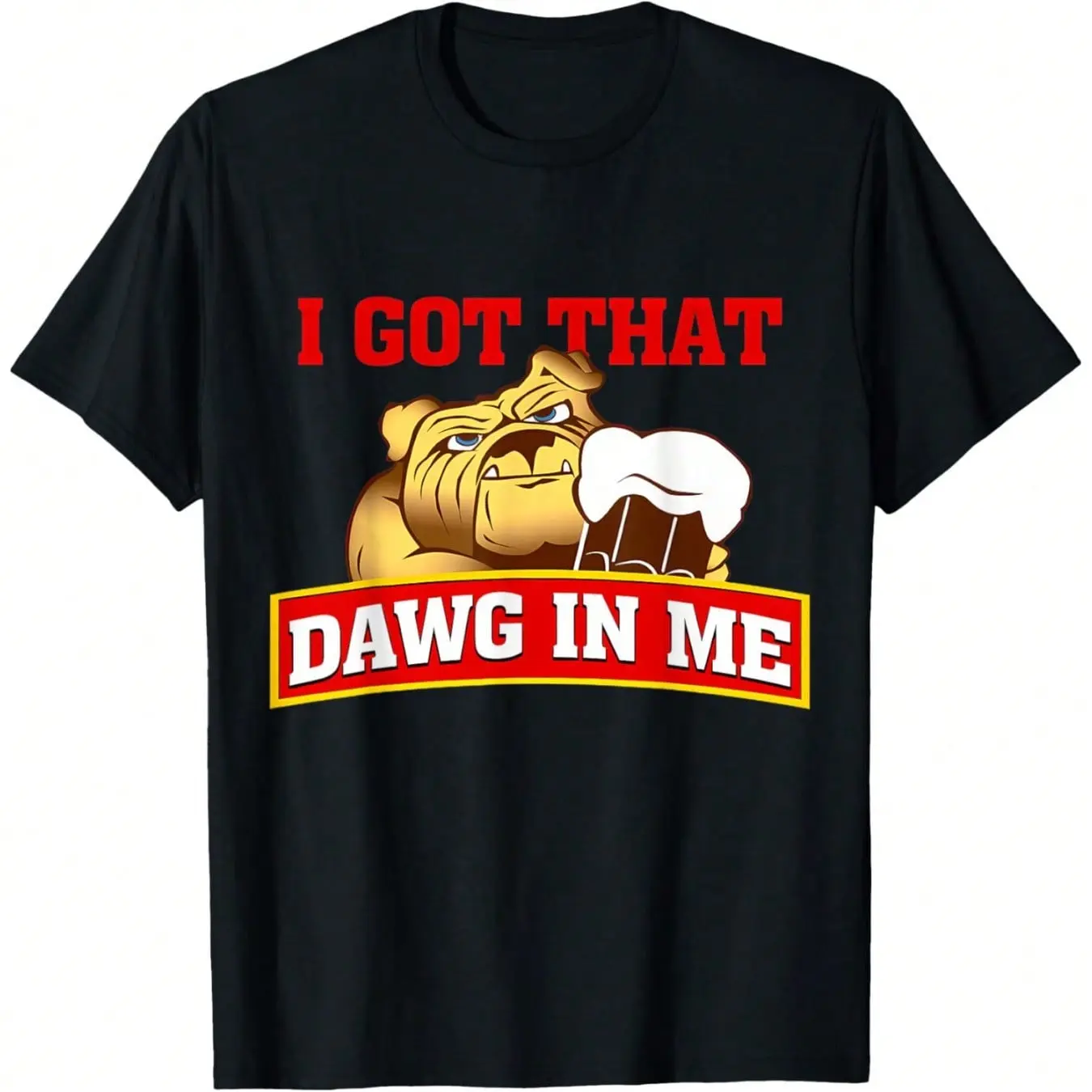 Women's Fitted Graphic T-Shirt, Casual "I Got That Dawg In Me" Print, 100% Cotton Short Sleeve Top, Tops