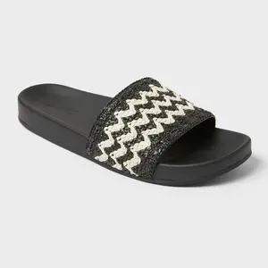 Women's Chloe Raffia Footbed Slide Sandals - Universal Thread