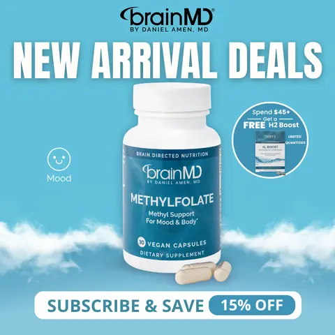 MethylFolate | BrainMD | 30 Capsules | Mood & Cognitive Support | Heart Health & Prenatal Wellness | Active L-Methylfolate 5000mcg