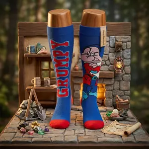 Men's Compression Socks 10-15 mmHg Knee High - Colorful Print Lightweight Support for Athletic Running Sports Hiking Travel Daily Wear Comfortable Breathable 1 Pair Pack MPRINTSUPPORT