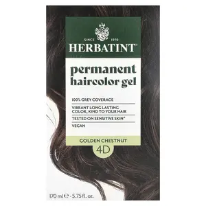 Herbatint Permanent  Haircolor Gel, 4D, Golden Chestnut, 5.75 fl oz (170 ml)
