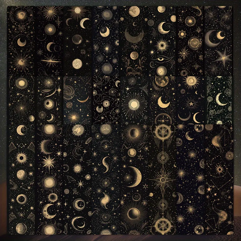 24pcs Magic Moon Premium Artistic Ins Style Non Repetitive Series Simple Handheld Art Creative Paper Bookmarks Small Cards Book Decoration Cards Reading Label Cards Decorative Labels Book Accessories