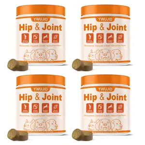 YWUJID Hip & Joint Health Soft Chews for Dogs , Formulated with Glucosamine, Chondroitin, MSM, and Omega-3; Suitable for Dogs of All Ages; Pork Flavor