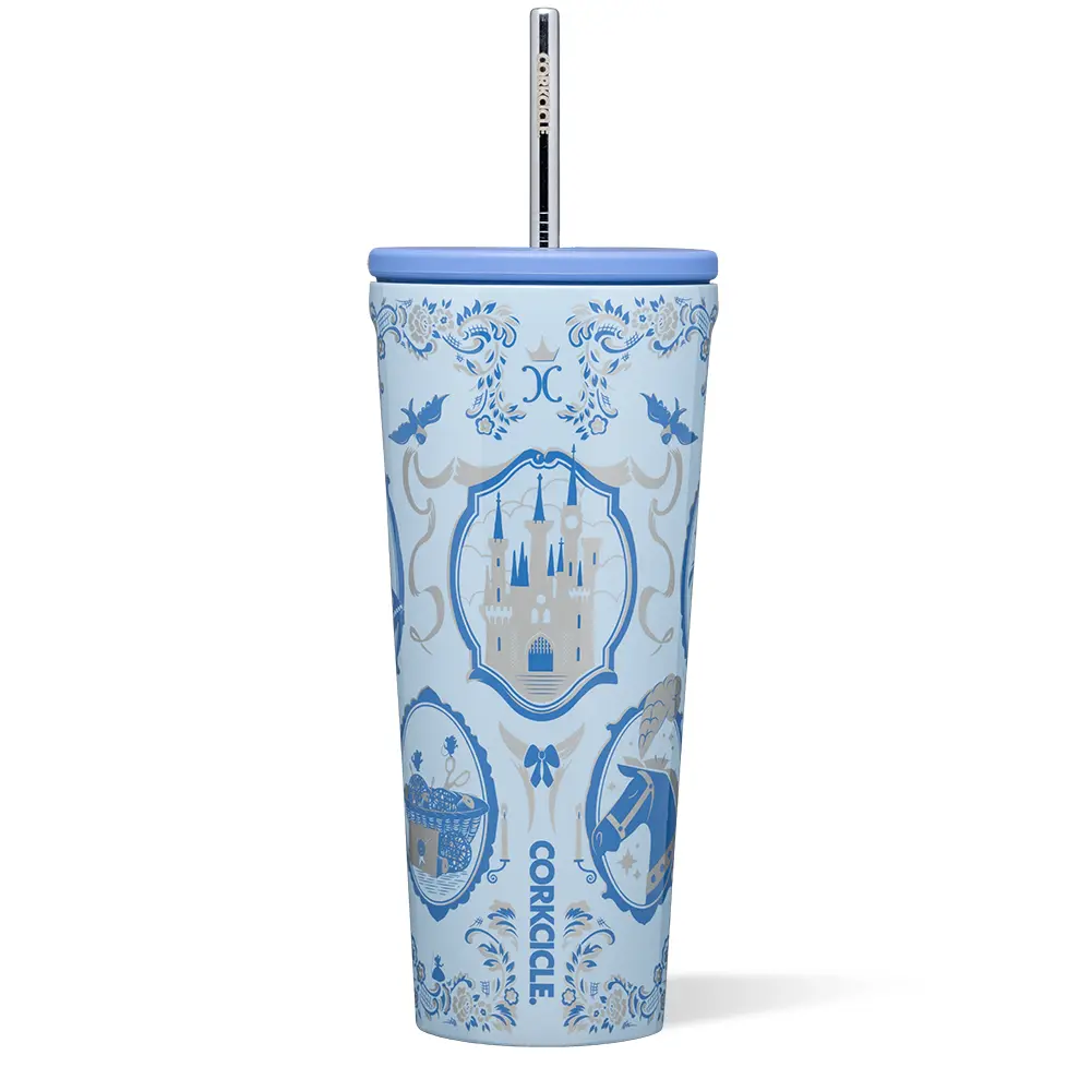Disney Princess Character Adorned Insulated Drink Cup - Stainless Steel Tumbler Style, Triple Insulation, Cupholder Fit, Comfortable Design, Cold Stays Longer, Reusable Portable, Multi-Season Use, Lid