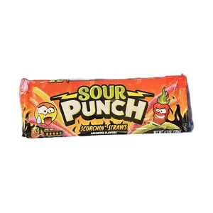 Sour Punch Scorchin’ Straws Super Spicy Gummy Candy Assorted Flavors - Sweet Snack chili candy tiktok candy Chewy Bonbon Tangy Fruits