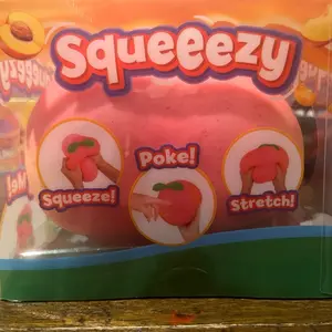 Large Squeeezy Peach Toy - Durable Silicone, Stretch & Squeeze Fun, Squishy Sensory Play, Anxiety Relief Product, Sensory Stress Reliever, Stress Relief Tool