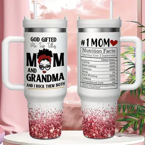 1 x 40-ounce stainless steel insulated cup with lid and straw, a perfect gift for women and mothers, keeps drinks cold for 24 hours and hot for 12 hours, ideal for mothers' nutritional needs, Sippy Cup Straw Sublimation Cup The Ordinary Water Bottle