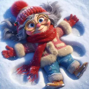 5D DIY full drill round diamond painting - diamond art painting kit, snow angel mosaic, canvas - DIY decorative painting, home wall decor, suitable for Halloween and Christmas, birthday and anniversary gifts.