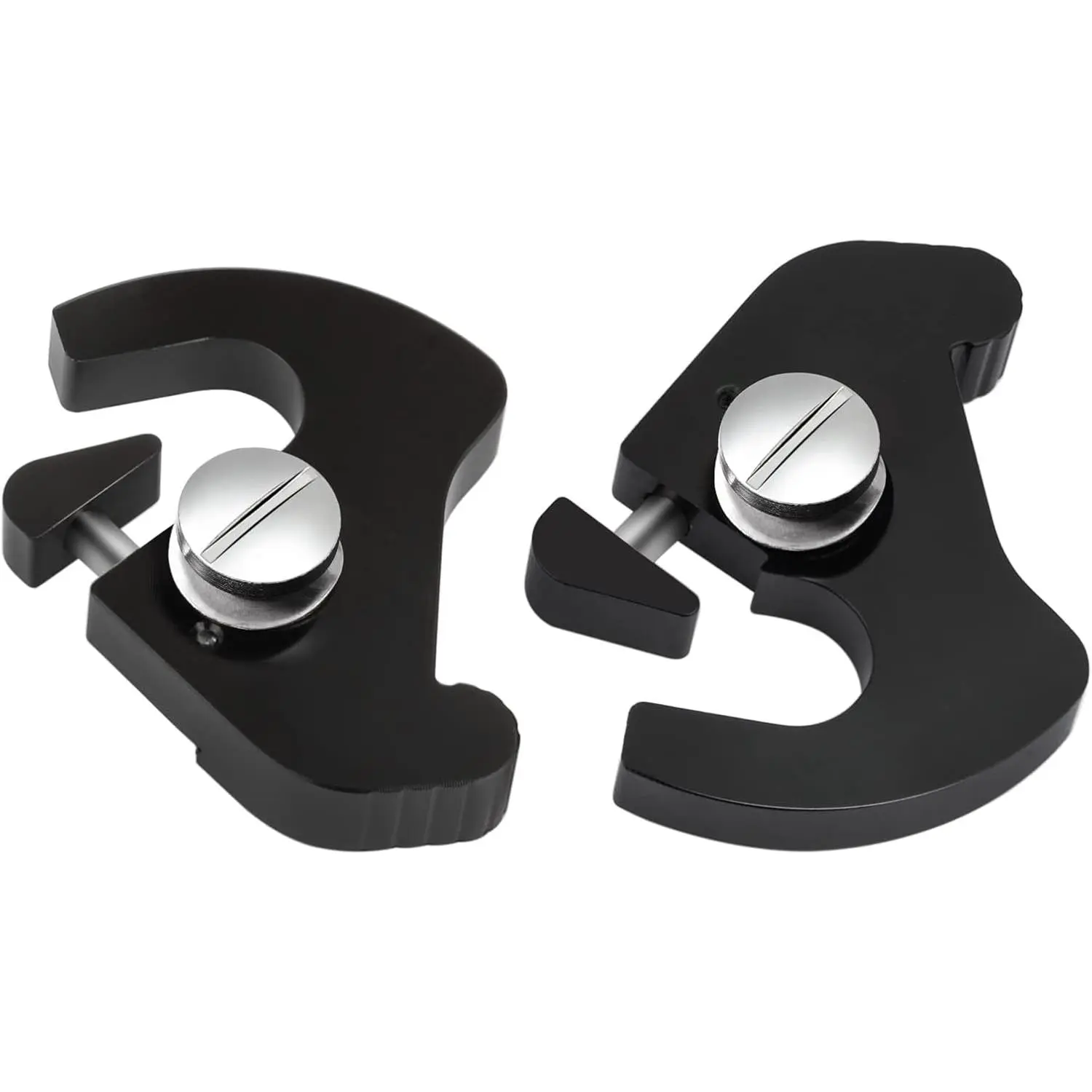 1-Pair Black Aluminium Alloy Detachable Sissy Bar Rotary Clip Latch Pair Set, Easy-Install Finger Pull Release, Luggage Rack Mounting Clips for 1986-2024 Harley Davidson Softail/Sportster/Touring Models - Ideal for Cruising