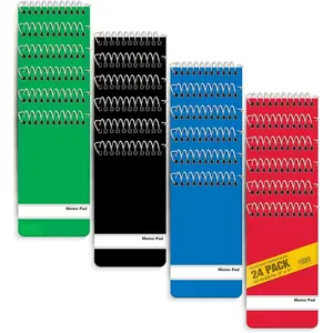 Memo Pads, 24 Pack 3x5 inches, 60 Sheets, College Rule, Assorted Solid Colors, Memo Pad & 3x5 Notebook for Notes, Writing,  & School Use
