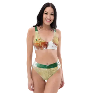 Ireland Recycled High-Waisted Bikini - Comfy Double-Layered with Removable Pads for All-Day Wear - Womenswear