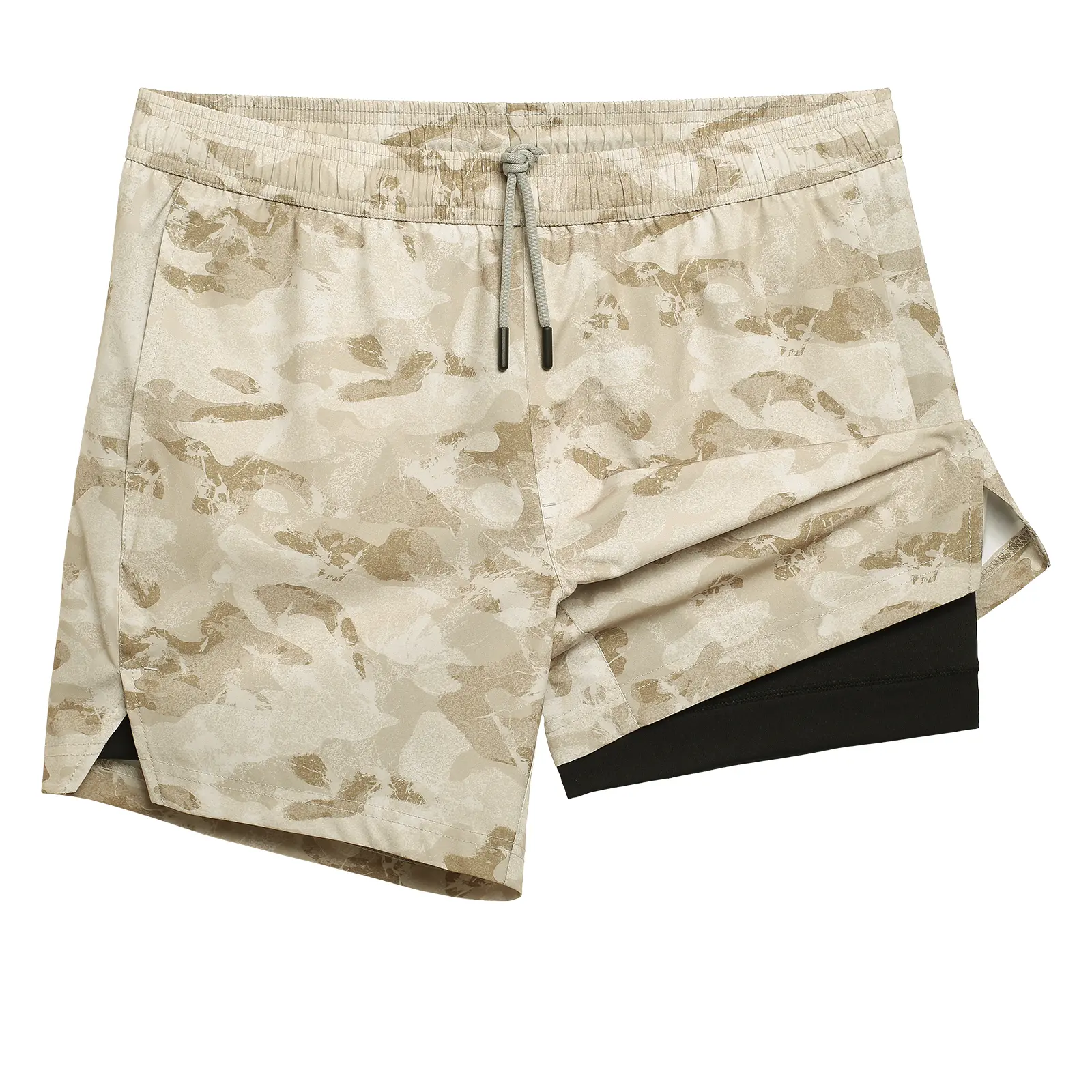 Maamgic Men's 5.5" 2-in-1 Eco-Friendly Training Shorts, Recycled Polyester, 4-Way Stretch, Quick-Dry, Breathable, Anti-Chafe Liner, Adj.Drawstring, 2Side+BackZip+InnerPhonePockets, SideSplitHem, TowelLoop, Gym/Run/Outdoor/Beach/Casual.fathersdaygift fathe
