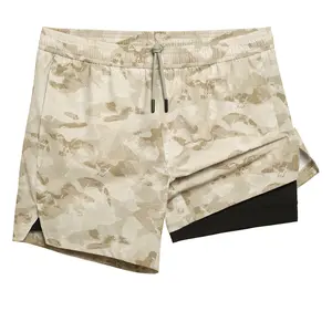 Maamgic Men's 5.5" 2-in-1 Eco-Friendly Training Shorts, Recycled Polyester, 4-Way Stretch, Quick-Dry, Breathable, Anti-Chafe Liner, Adj.Drawstring, 2Side+BackZip+InnerPhonePockets, SideSplitHem, TowelLoop, Gym/Run/Outdoor/Beach/Casual.fathersdaygift fathe