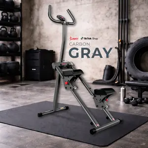 Sunny Health & Fitness Foldable Stair Stepper Climber with Extended Step Range For Full Body Home Workout, Carbon Gray, 330LBS Capacity, Compact Storage Cardio Exercise Machine Dual Handlebars, Vertical Climber for Glutes Strength Exercise Home Gym