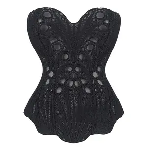 Corset Irregular Lace Double-Layer Fitting Bone Clothing Printed Corset Womenswear Costumes Violet