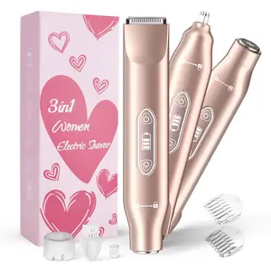 New Shaving Grooming Tool,Rechargeable 3-in-1 Body  Bikini Trimmer Shaver,IPX6 Waterproof,Precision Trimming for Bikini, Underarms, Legs & Face, for Women and Men,Wet/Dry Use, Replaceable Blades, Holiday Gift