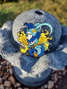 Merlin The Capricorn | Fursona Pin Zodiac Sign Adopt- Colorful Goat Hybrid / Blue / Magical/ Furry/ Mermaid/ Creature/ Enamel pin