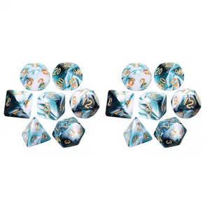 14 Pieces Dice Set Polyhedral Dice Set Role Playing Dices Set for DND Pathfinder Role Playing RPG