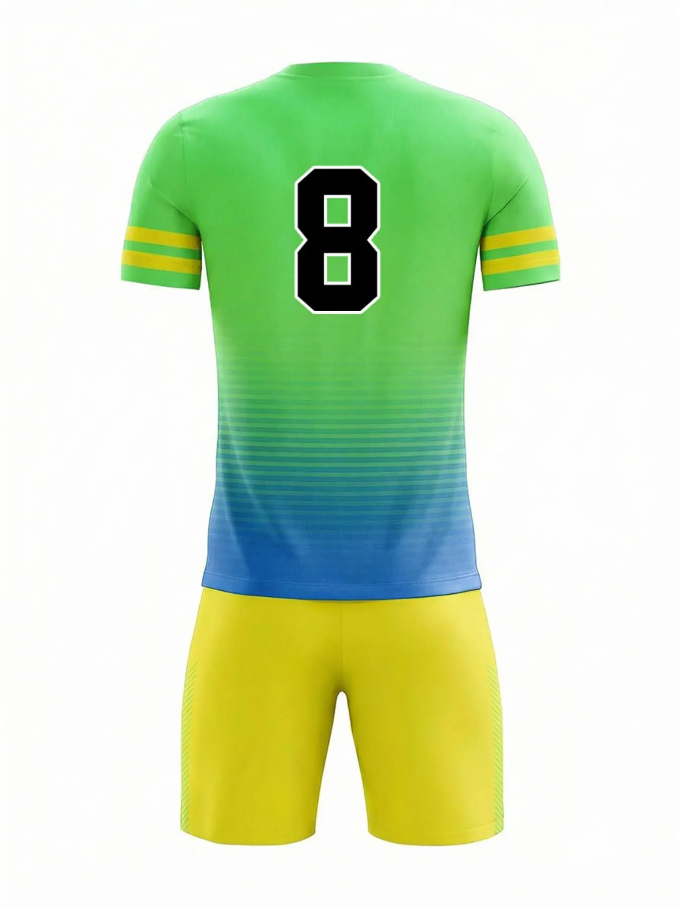 New Brazilian-style men's football uniform set - moisture-wicking Lightweight jersey + shorts - two-piece set