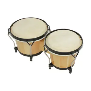 Wood bongo drum 6-inch 5.5-inch with Goatskin Head    bongodrum Percussion instrument for kids Wooden