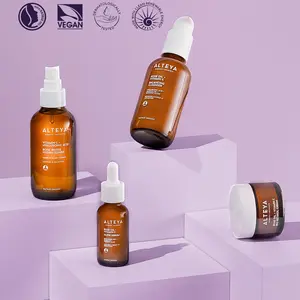 Alteya Luminous Rose Organic Skincare Bundle - Gentle Formula for All Skin Types - Hydrating Set with Balancing Cleanser, Toner, Serum, & Bio Retinol Cream for Long Lasting Hydration and Dewy Glow