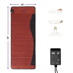 Far Infrared Heating Pad for Whole Body Comfort, Gem-Grade Amethyst & Black Jade, 1-12H Timer Supports Muscle Relaxation Routines, 50"x20" Extra Large Mat, 6-Coil Heating, D128