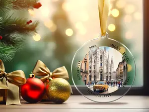 Personalized Italy Ornament, Italy Christmas, Italian Ornament, Travel Souvenir, Vacation ornament Italia, Italy Souvenir, Milan.