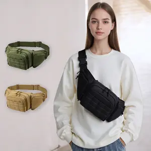Men's Versatile Outdoor Fanny Pack: Tactical Waist Pouch with Adjustable Strap & Multiple Zippered Compartments
