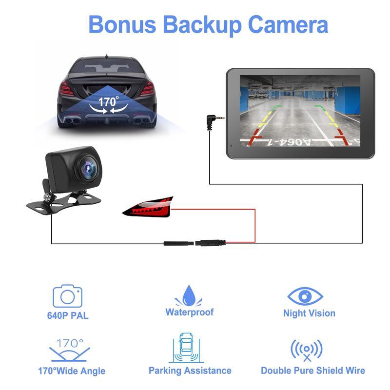 Paslda New Year gift-2026 Portable Carplay Screen 7-Inch IPS Touchscreen with Landscape & Portrait Modes Wireless Carplay Android Auto Suction Mount Mirror Link HD Touch Easy Install Rear View Camera Compatible with Most Cars