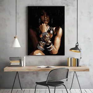 Empowering Black Woman Wall Art, Cultural Black Girl Poster, Inspirational Decor for Confident & Stylish Home Vibes