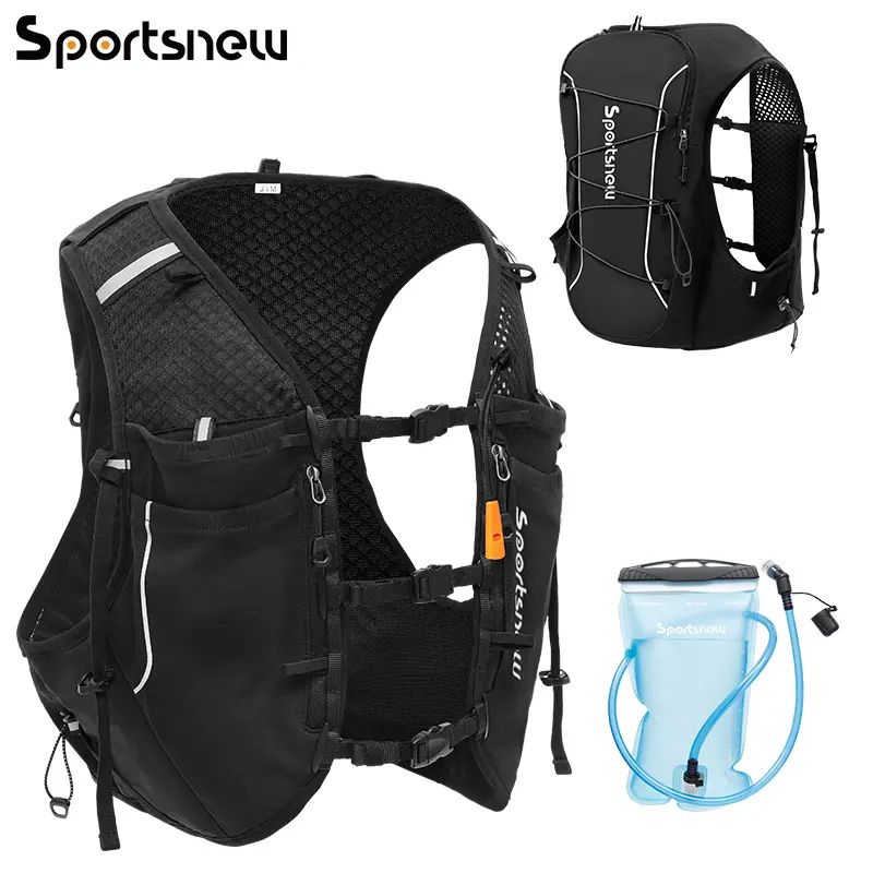 sportsnew Lightweight Hydropack Running Vest, Unisex Breathable Mesh Sports Outdoor Accessories with Multiple Compartment & Reflective Panels, Outdoor Activities, Secure Bounce-Free, Hydration Backpack, Straps, Mesh Fabric, Adjustable Fit