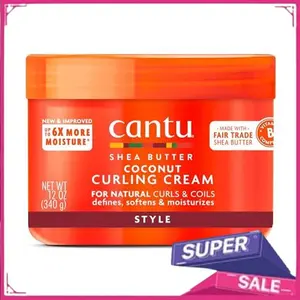 Cantu Coconut Curling Cream with Shea Butter for Natural Hair, 12 oz