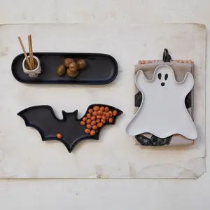 Stoneware Ghost Shaped Plate