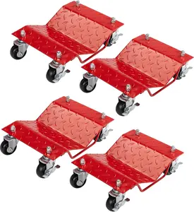 4 Pack Car Wheel Dolly, 6000LBS Capacity Wheel Dolly, Heavy Duty Vehicle Dolly Upgraded, Steel Tire Skates with Brakes