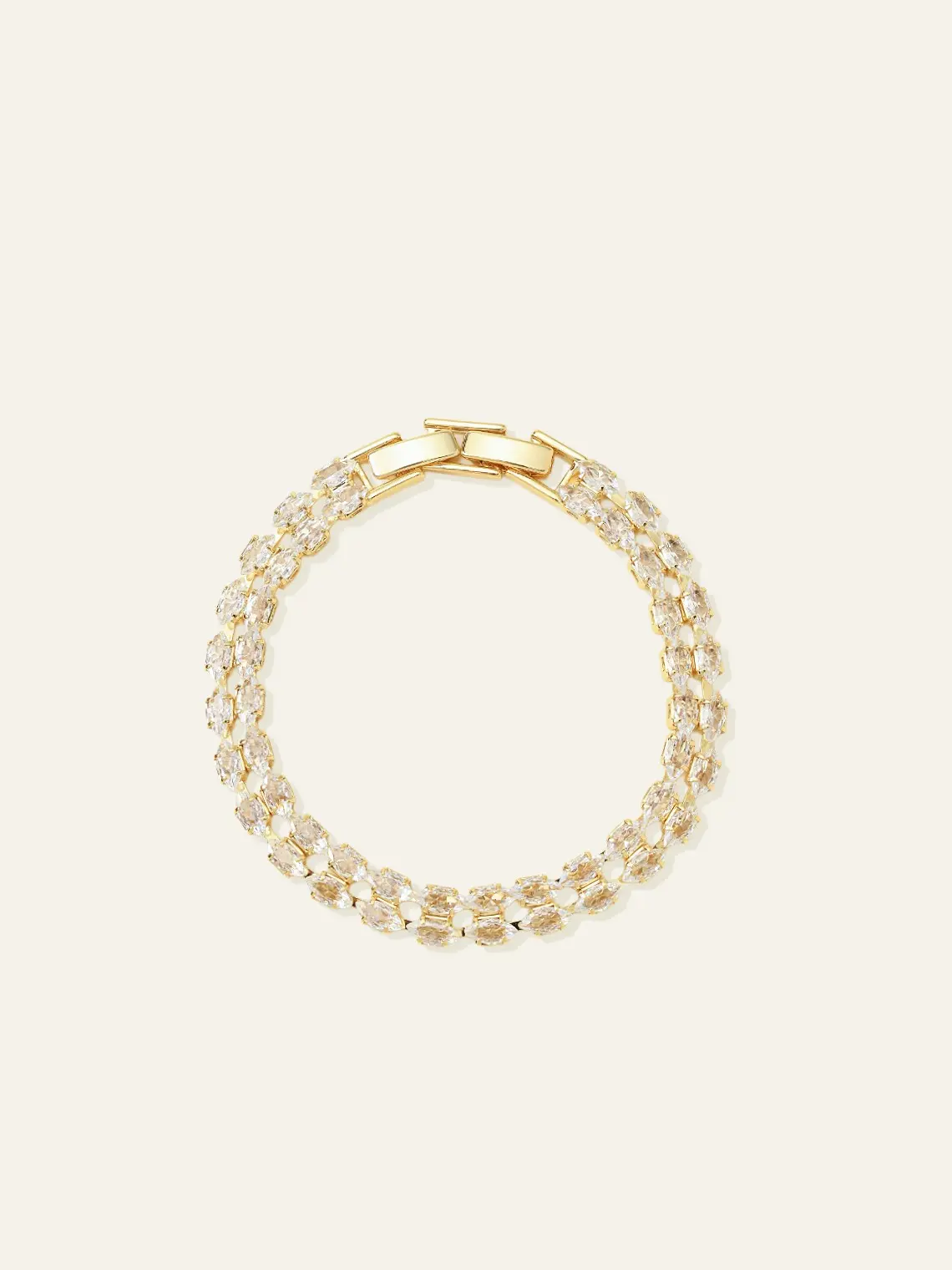 Azazie Double Row Crystal Tennis Bracelet Marquise Cut Sparkling Layered Elegant Bridesmaid Wedding Bridal Formal Evening Cubic Zirconia