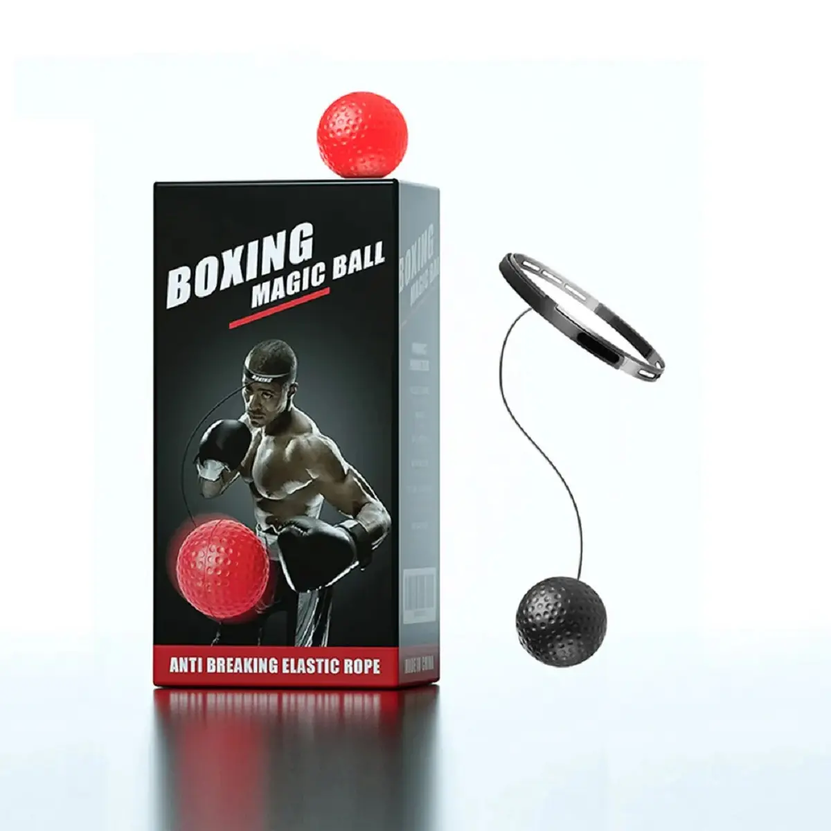Boxing Reflex Ball set Adjustable Headband Focus and Hand Eye Coordination Training for Boxing Fun Fitness for All Ages 2 Difficulty Levels indoor gym Fitness Equipment